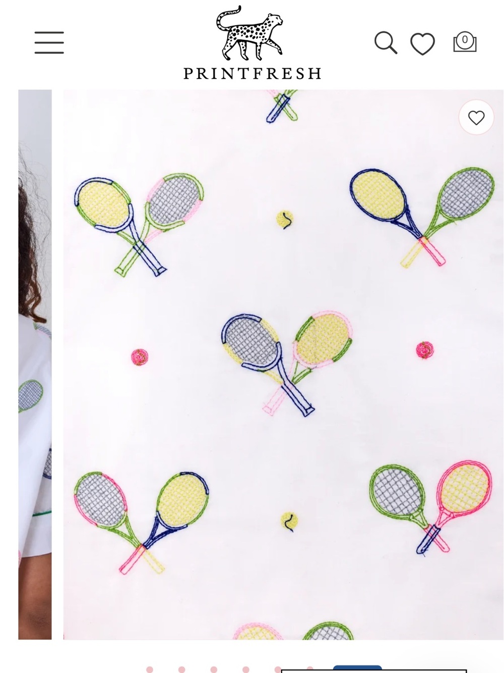 Printfresh Tennis Racket Short Pajama Set - Picture 5 of 5